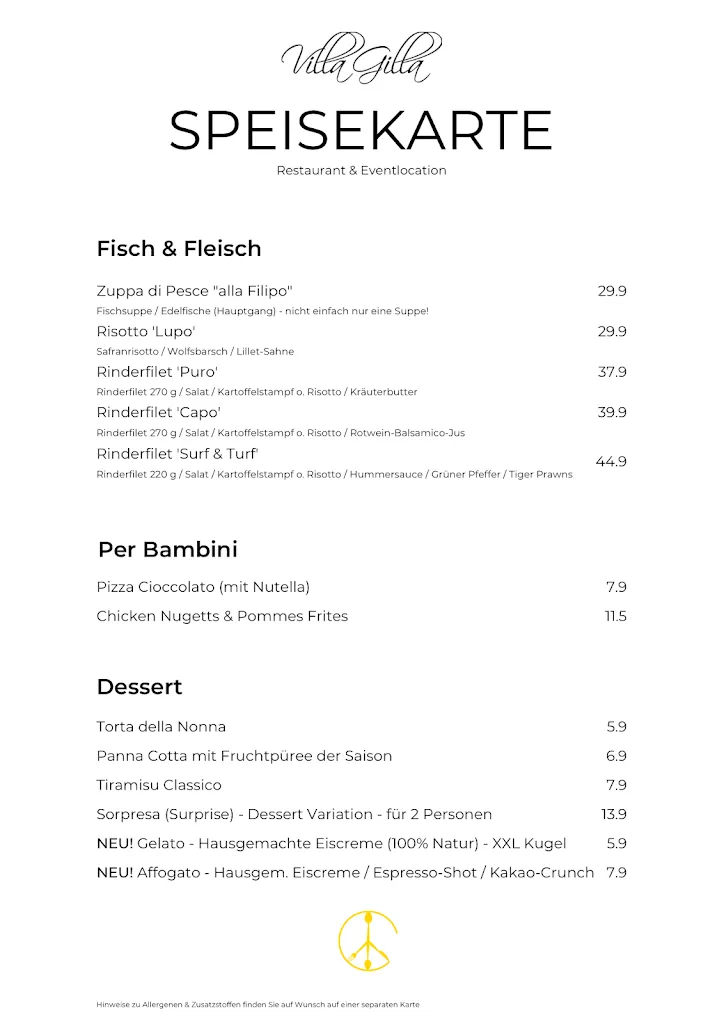 Menu_Restaurant VILLA GILLA_Erkelenz_image_2