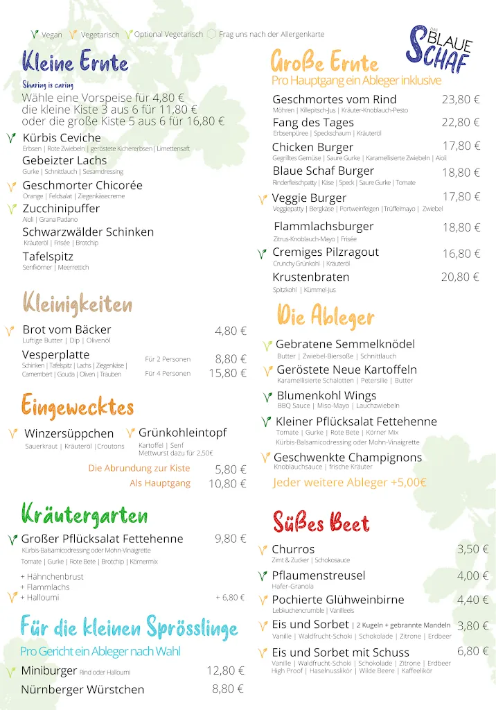 Menü_Das Blaue Schaf_Erkrath_Bild_1