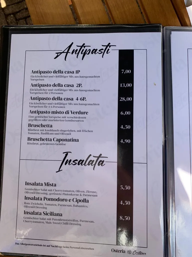 Menu_Osteria Cristofaro_Erkrath_image_1