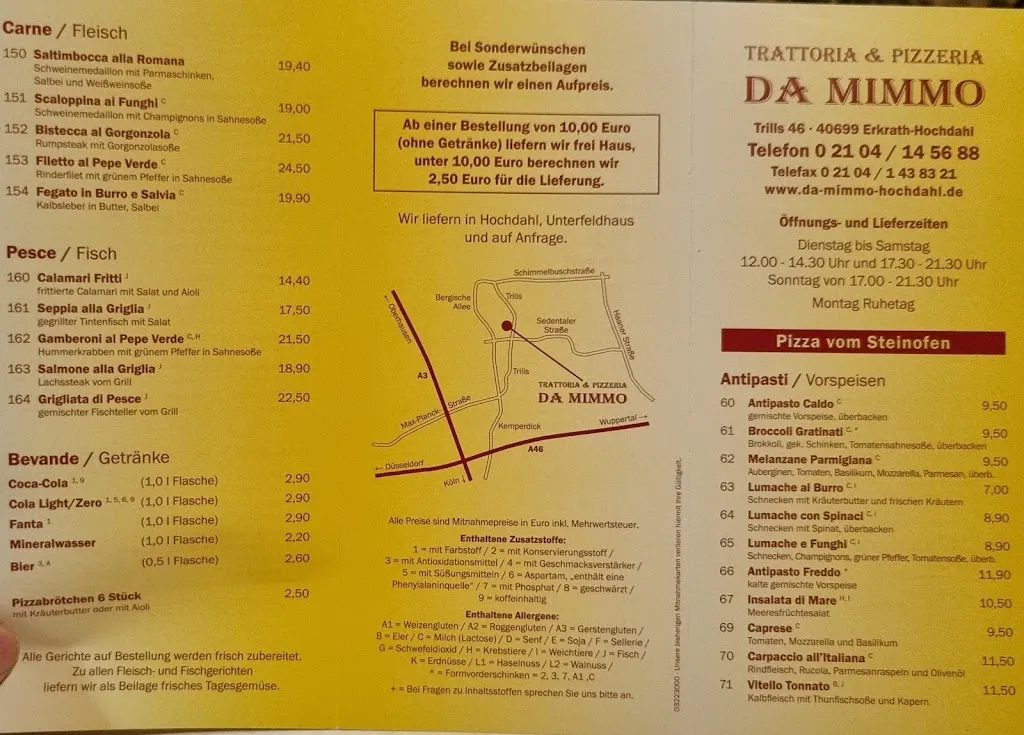 Menu_Trattoria & Pizzeria DA MIMMO_Erkrath_immagine_2