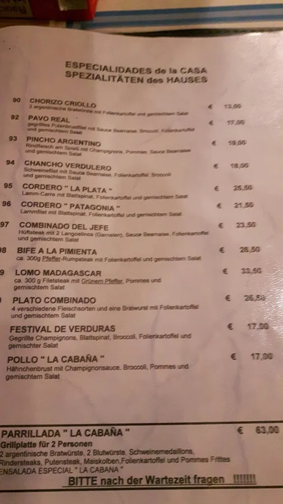 Menu_Steakhaus La Cabaña_Frechen_immagine_2