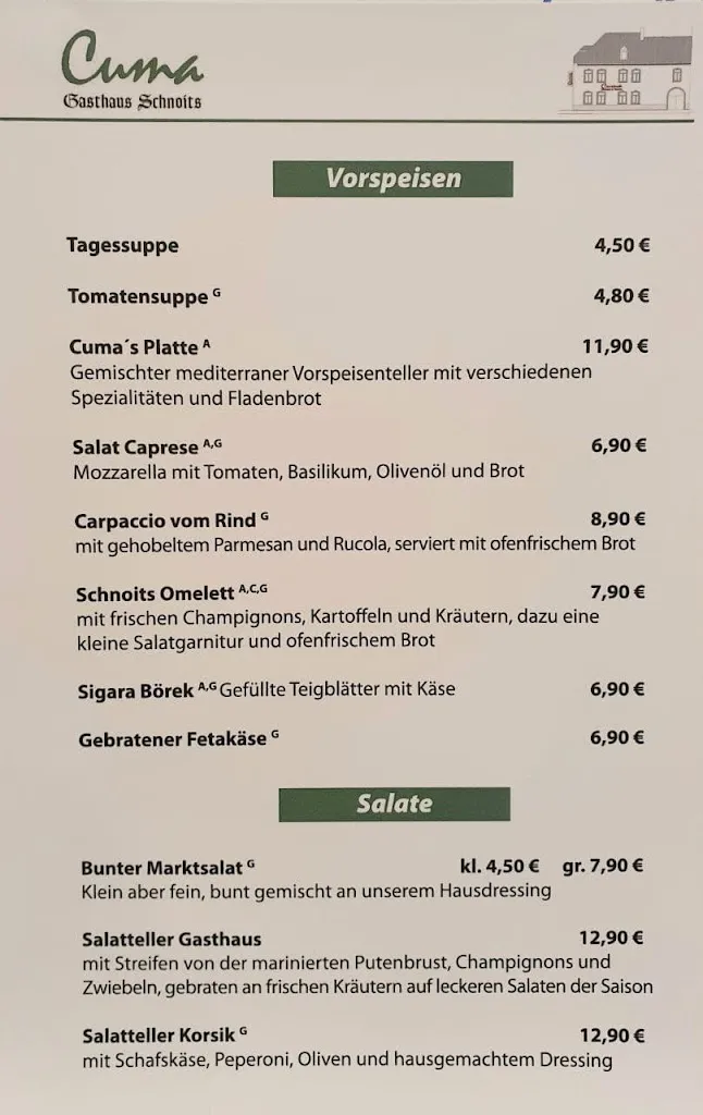 Menu_Cuma Gasthaus Schnoits am Markt_Eschweiler_image_1