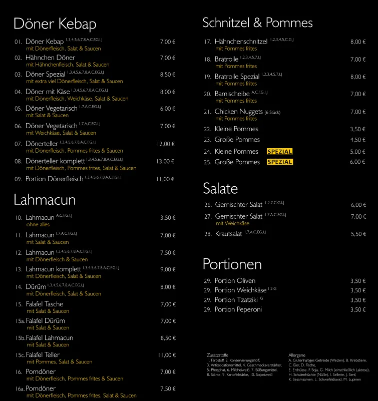 Menu_Döner Center Eschweiler_Eschweiler_immagine_2