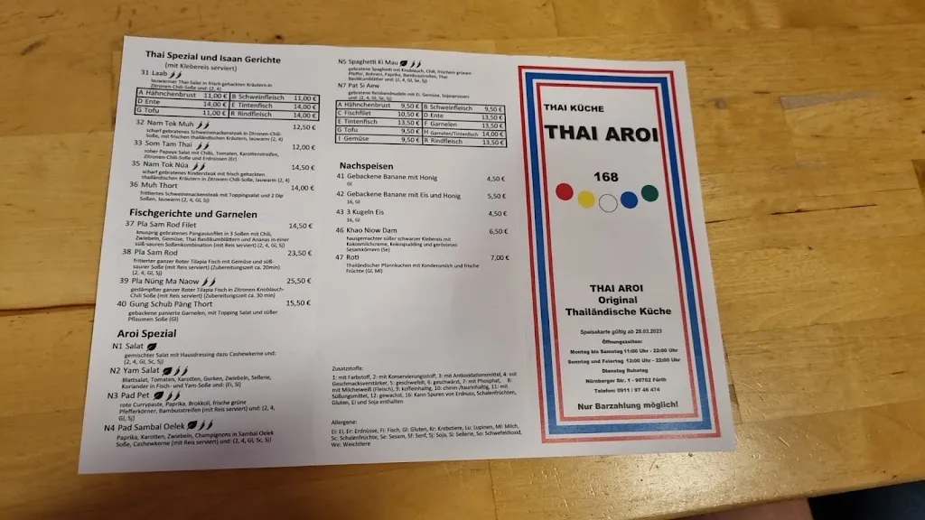 Menü_Restaurant Thai Aroi - Fürth_Fürth_Bild_3