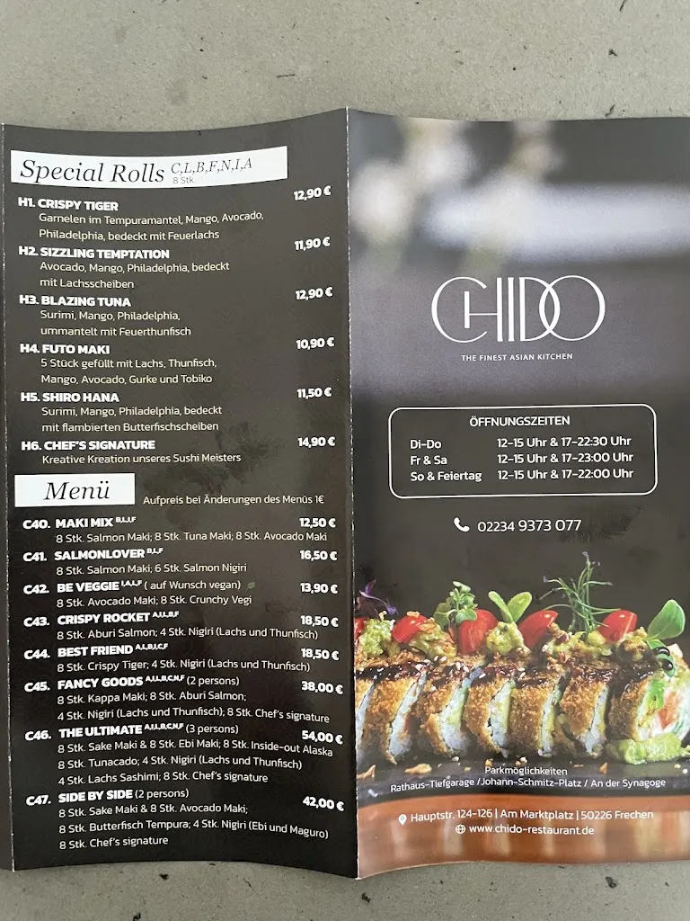 Menü_Chido Restaurant_Frechen_Bild_3