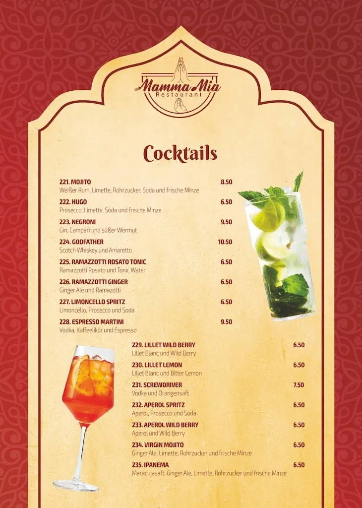 Menu_Restaurant Mamma Mia - Italienische & Indische Spezialitäten_Frechen_immagine_2