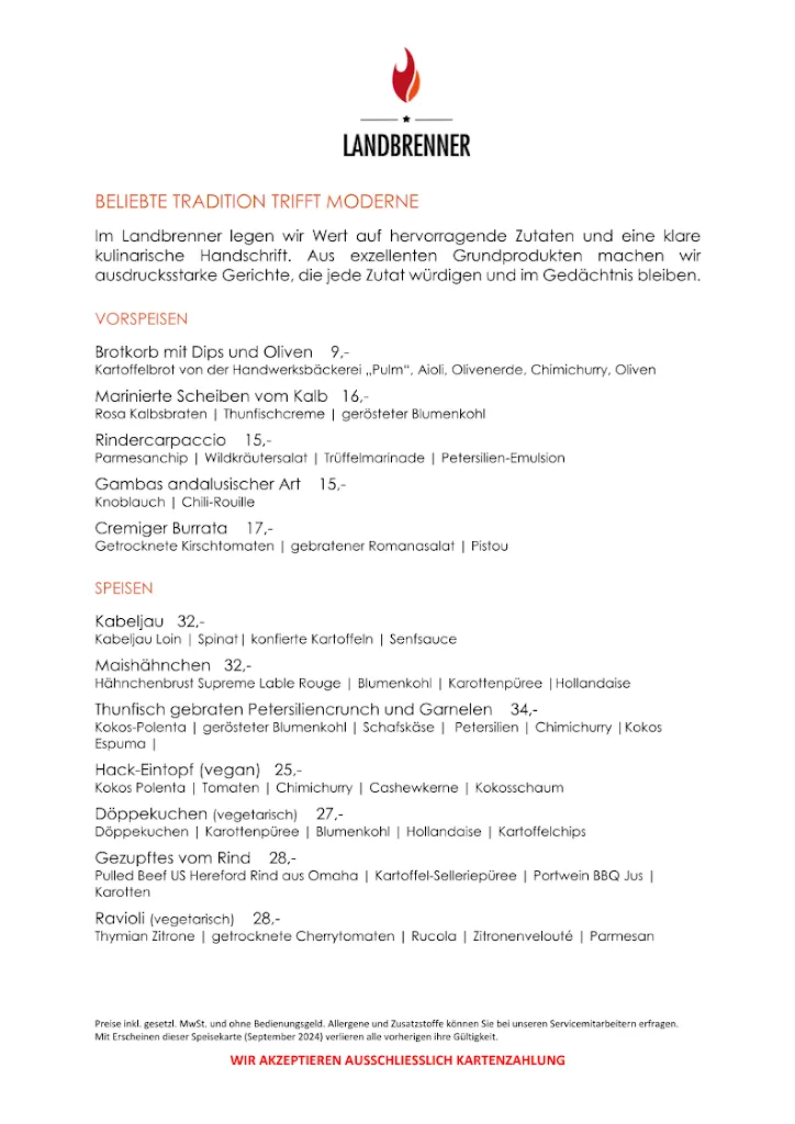 Menu_LANDBRENNER_Frechen_immagine_3