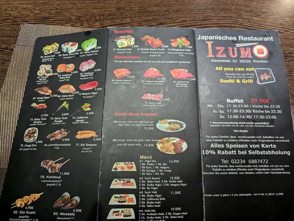 Menu_Izumo Sushi Restaurant Frechen_Frechen_immagine_1