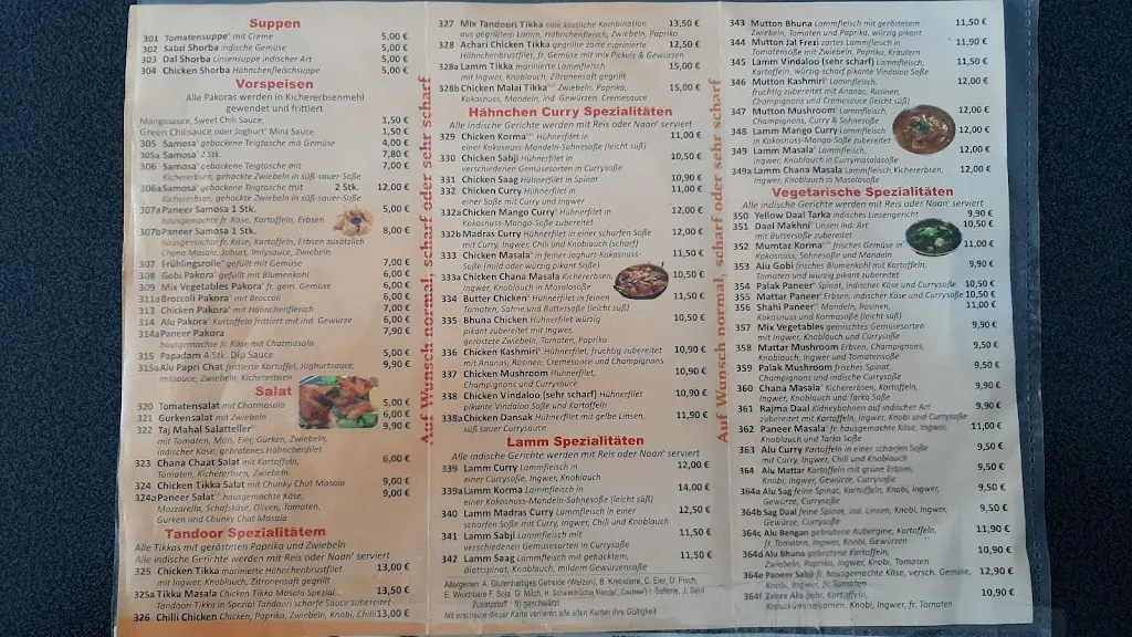 Menu_Restaurant Taj Mahal_Frechen_image_3