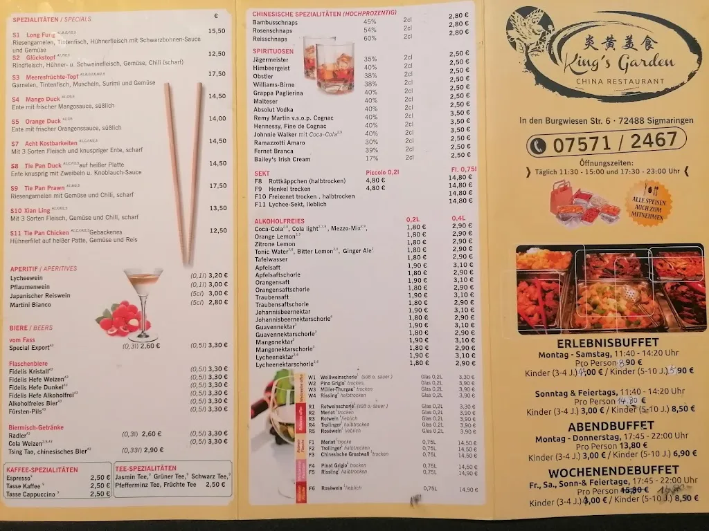 Menu_King's Garden_Sigmaringen_image_1