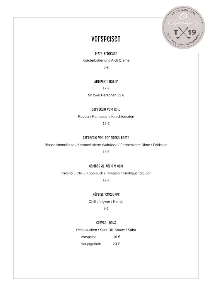 Menu_Restaurant | Bar Claude's T19_Fröndenberg/Ruhr_image_3