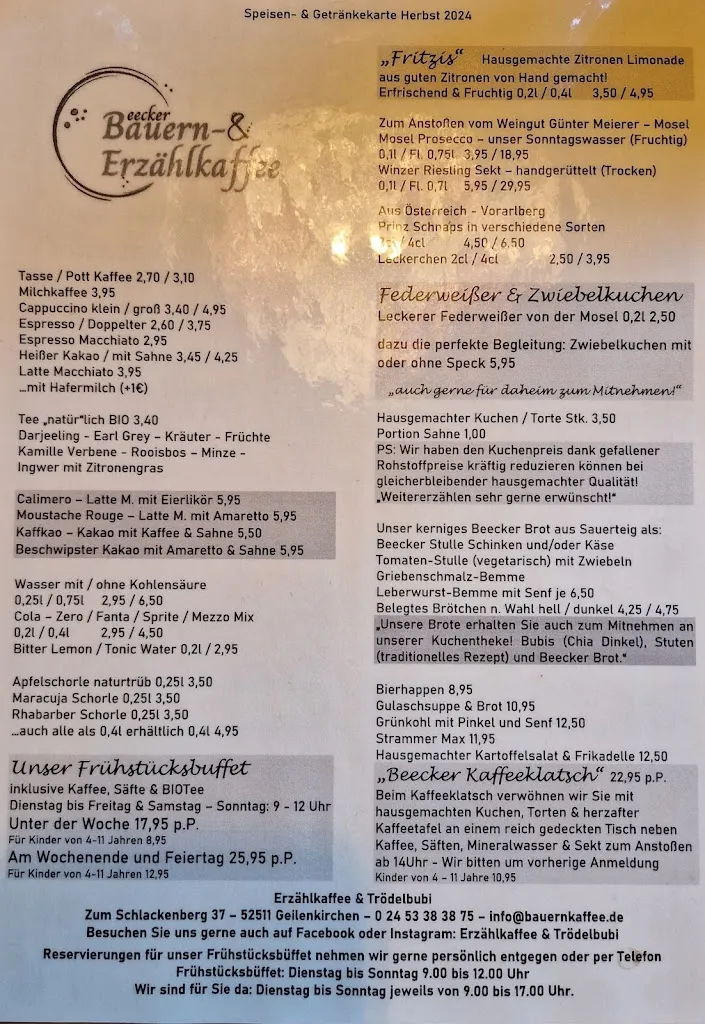 Menu_Beecker Bauern- und Erzählkaffee Inh. Peter Rutte_Geilenkirchen_immagine_1
