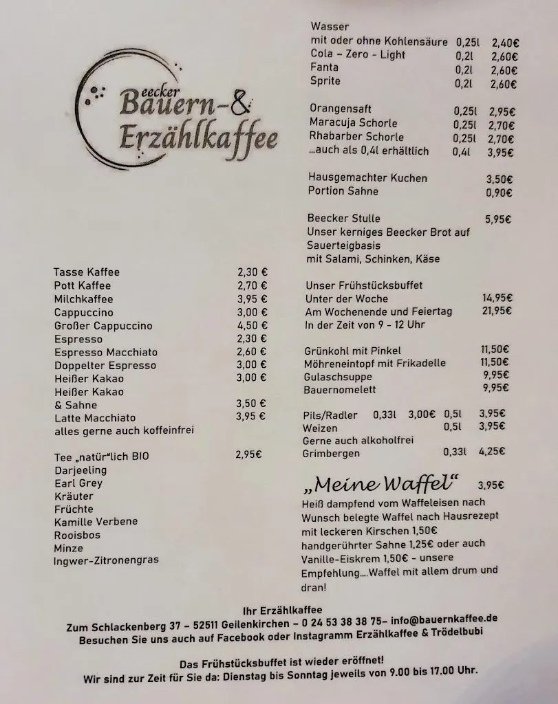 Menu_Beecker Bauern- und Erzählkaffee Inh. Peter Rutte_Geilenkirchen_immagine_2