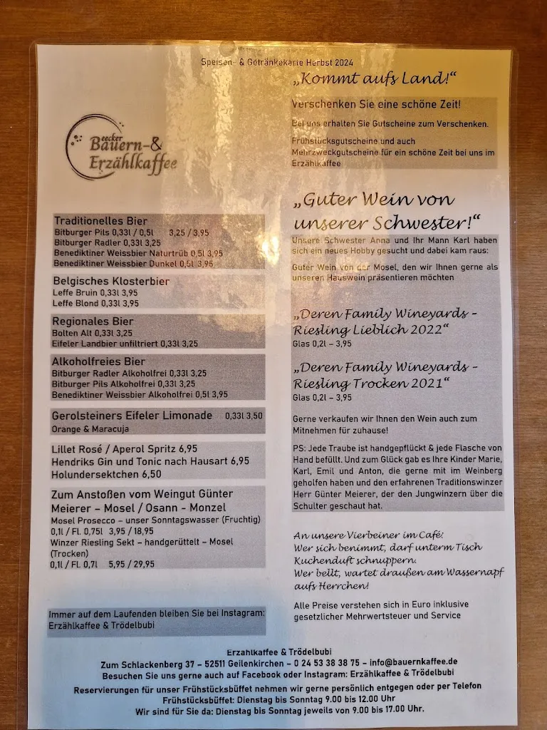 Menu_Beecker Bauern- und Erzählkaffee Inh. Peter Rutte_Geilenkirchen_immagine_3