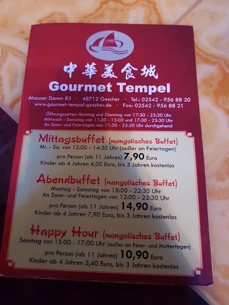 Menu_China-Restaurant Gourmet Tempel UG  & Co. KG - Jianyong Ye_Gescher_immagine_2