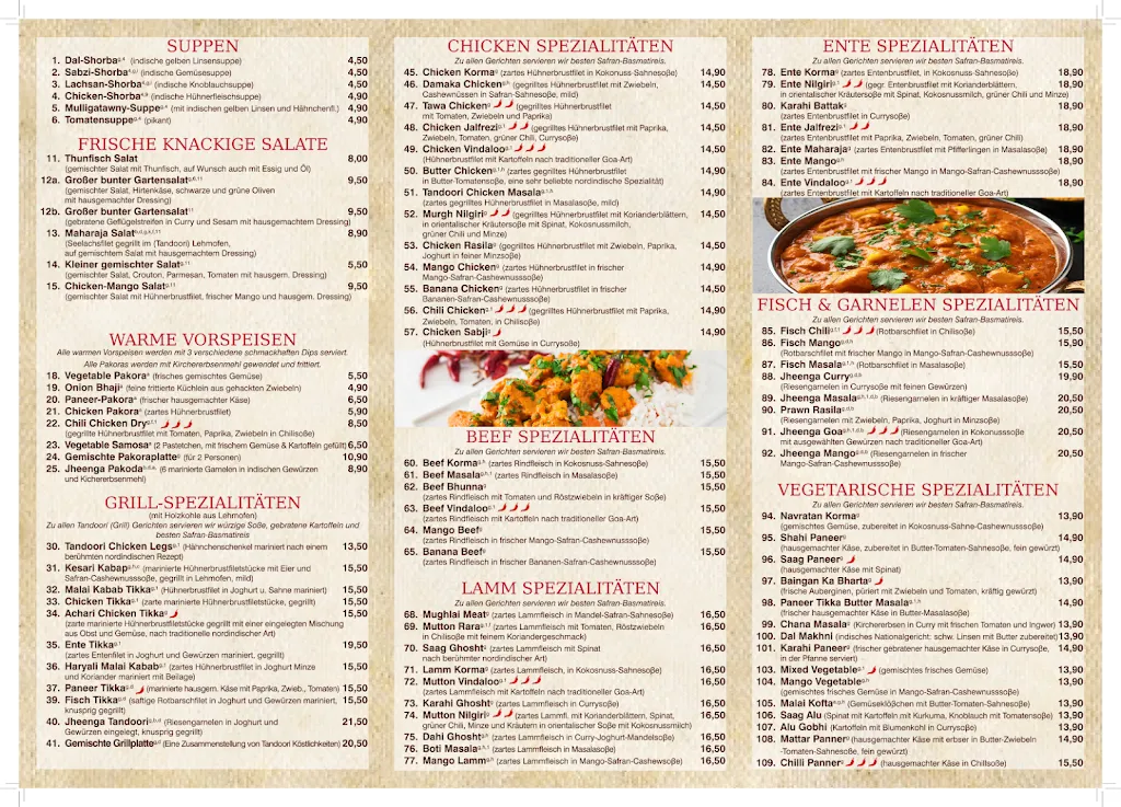 Menu_Maharaja Indische Spezialitäten Geseke_Geseke_image_1