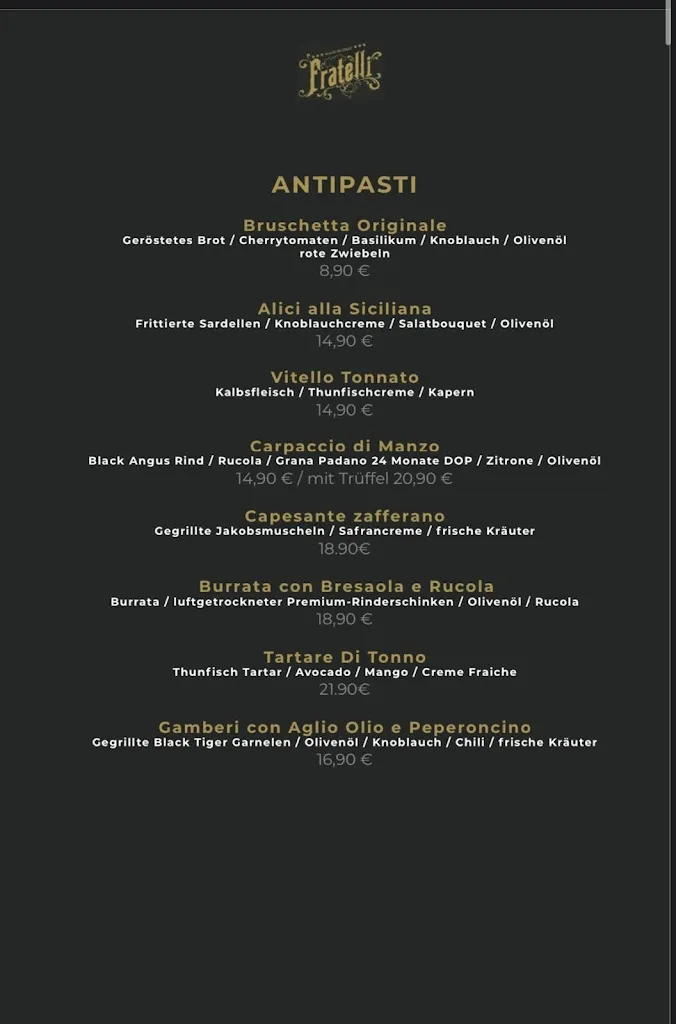 Menu_Restaurant Fratelli - Bottrop_Bottrop_immagine_2