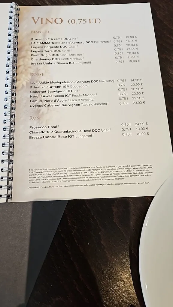 Menu_La Fiamma_Gladbeck_image_1