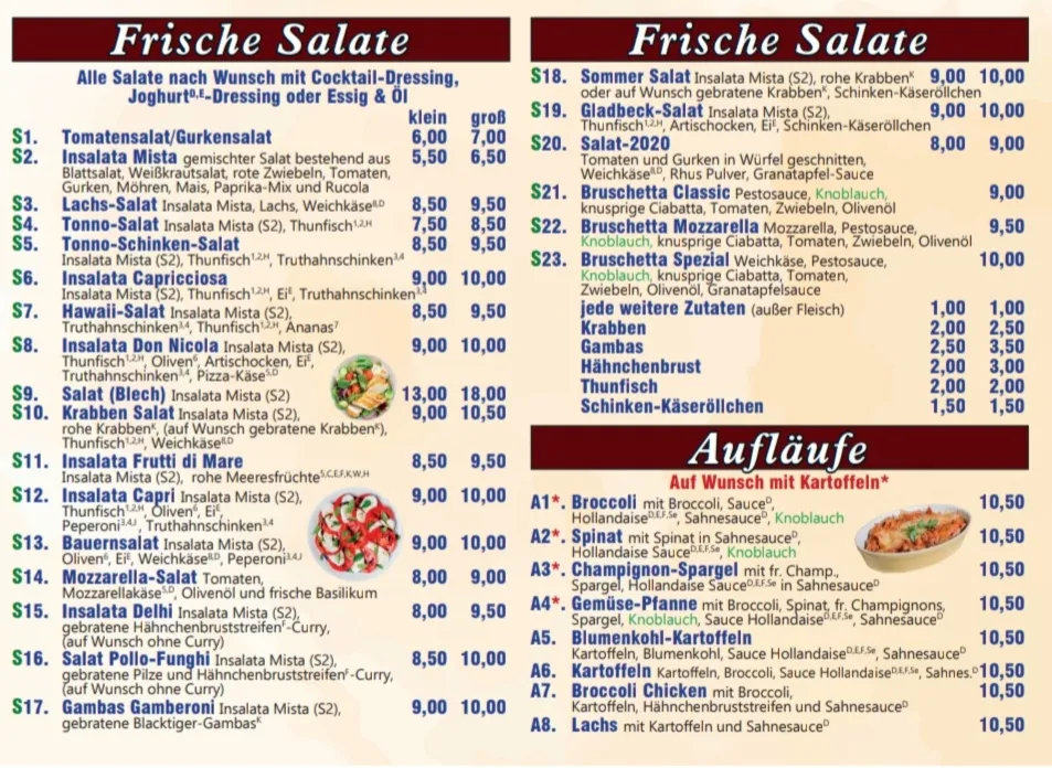 Menu_Restaurante & Pizzeria Pizza Land Gladbeck Ital.Pizza, Pasta ,Salate Pute.Schnitzel ,Amerk. XXL Burger Pommes Wurst Nuggts_Gladbeck_image_3