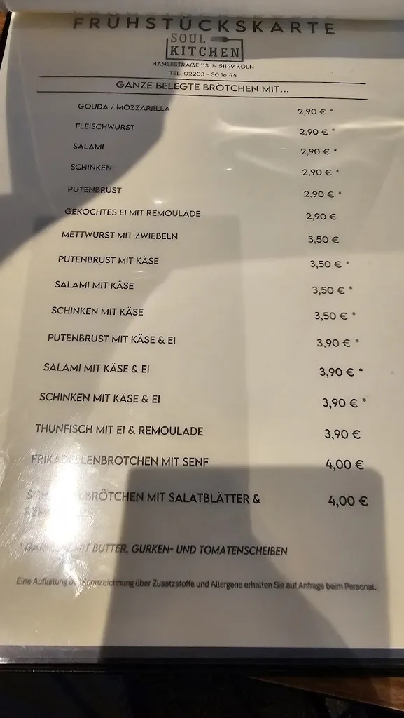 Menu_Soul Kitchen - Bistro im Park_Köln_immagine_1