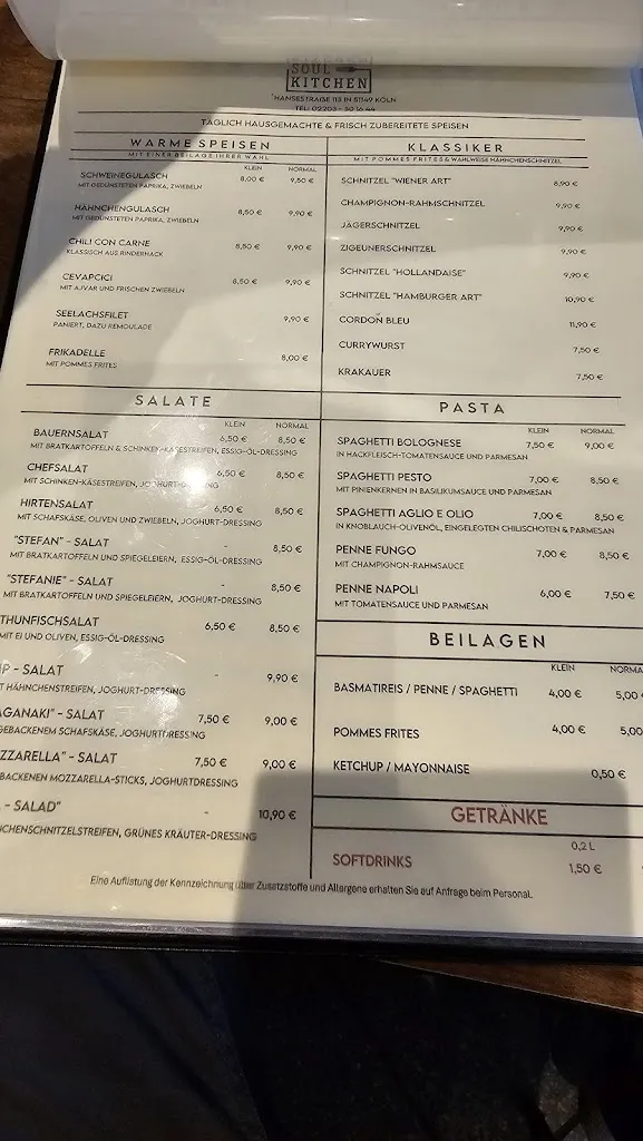 Menu_Soul Kitchen - Bistro im Park_Köln_immagine_2