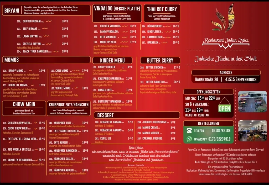 Menu_Restaurant Indian Spice_Grevenbroich_immagine_2