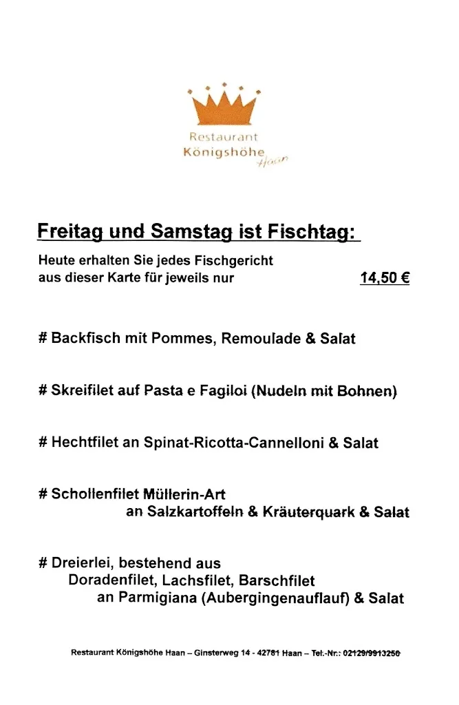 Menu_Restaurant Königshöhe - Haan_Haan_immagine_1