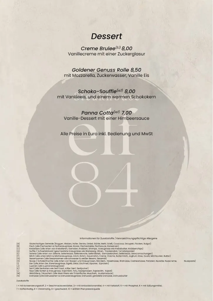 Menü_elf84 | Restaurant & Steakhouse_Gütersloh_Bild_1