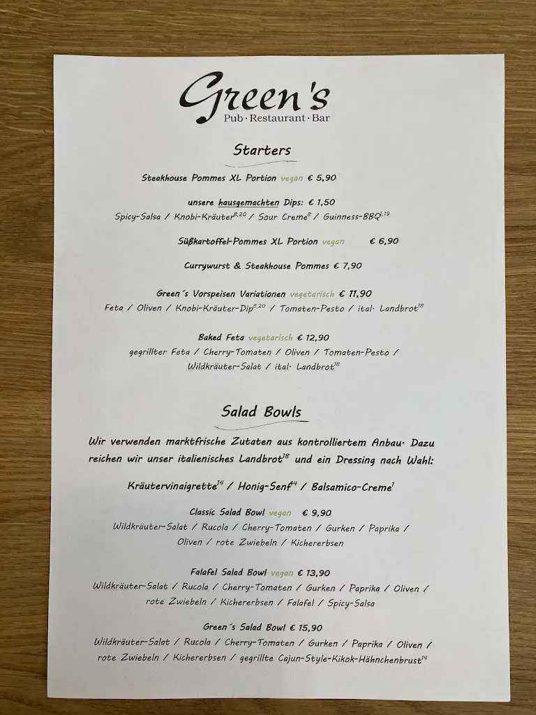 Menu_Green‘s_Gütersloh_image_2