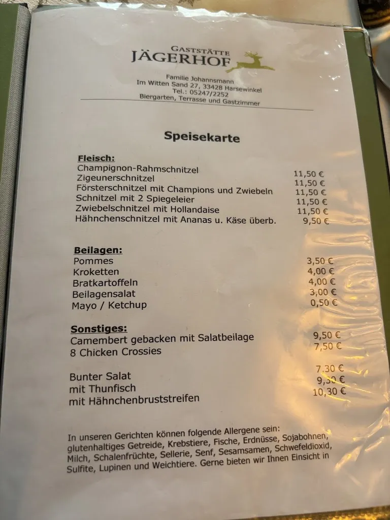Menu_Gaststätte Jägerhof_Harsewinkel_image_1