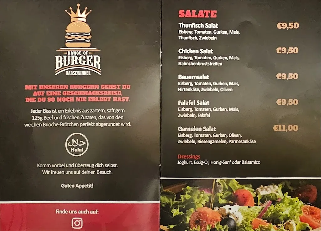 Menu_Range of Burger - Harsewinkel_Harsewinkel_immagine_1