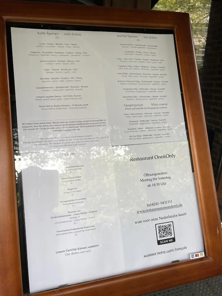 Menu_Restaurant One & Only_Aachen_image_2