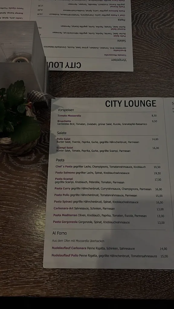 Menu_Restaurant und Pizzeria City Lounge Hattingen_Hattingen_image_4