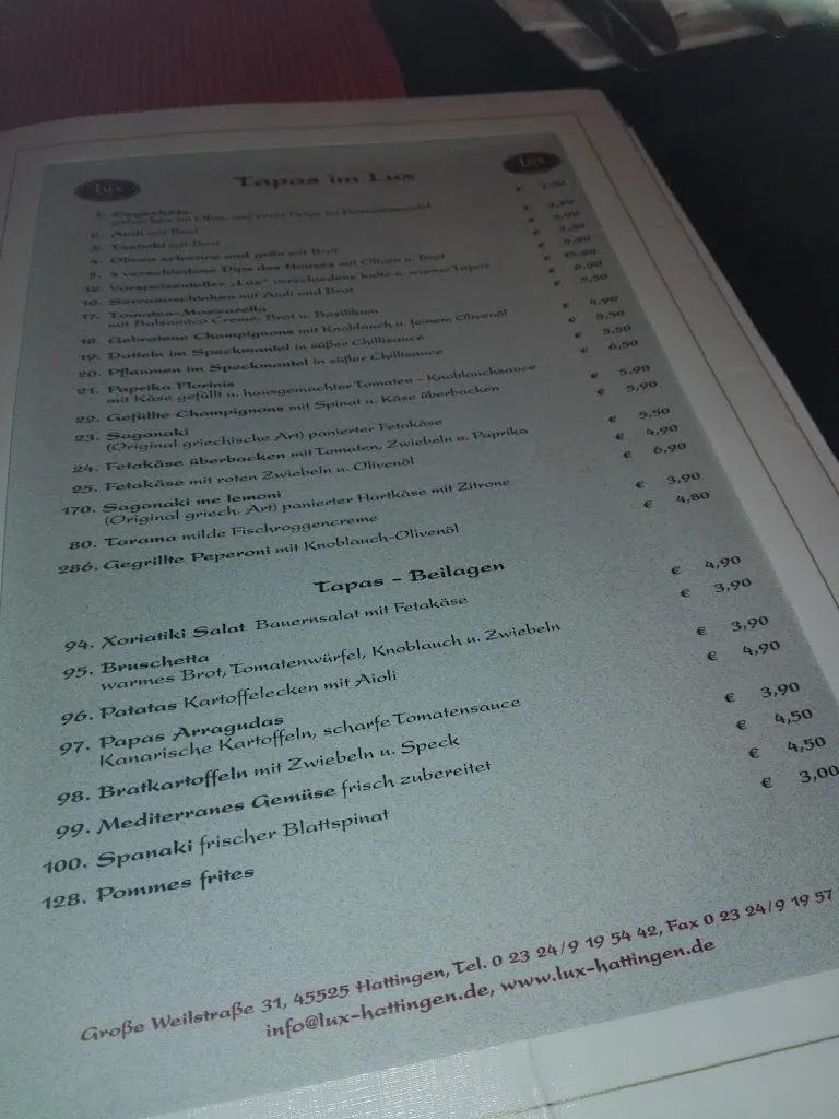Menu_Lux Restaurant_Hattingen_immagine_2