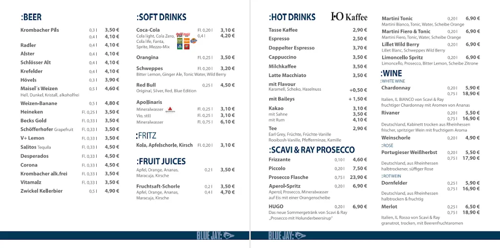 Menu_Blue Jay Restaurant - Herdecke_Herdecke_immagine_1