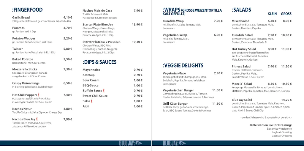 Menu_Blue Jay Restaurant - Herdecke_Herdecke_immagine_2