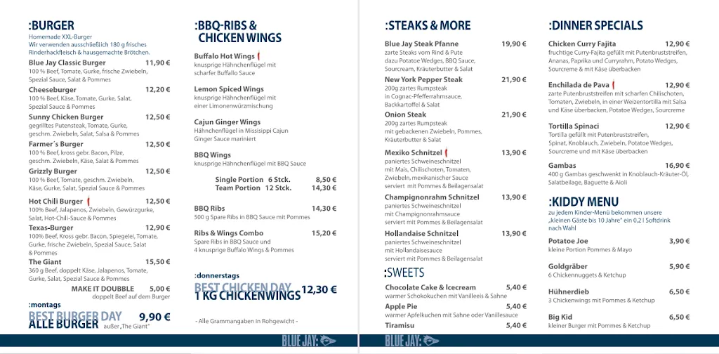 Menu_Blue Jay Restaurant - Herdecke_Herdecke_immagine_4