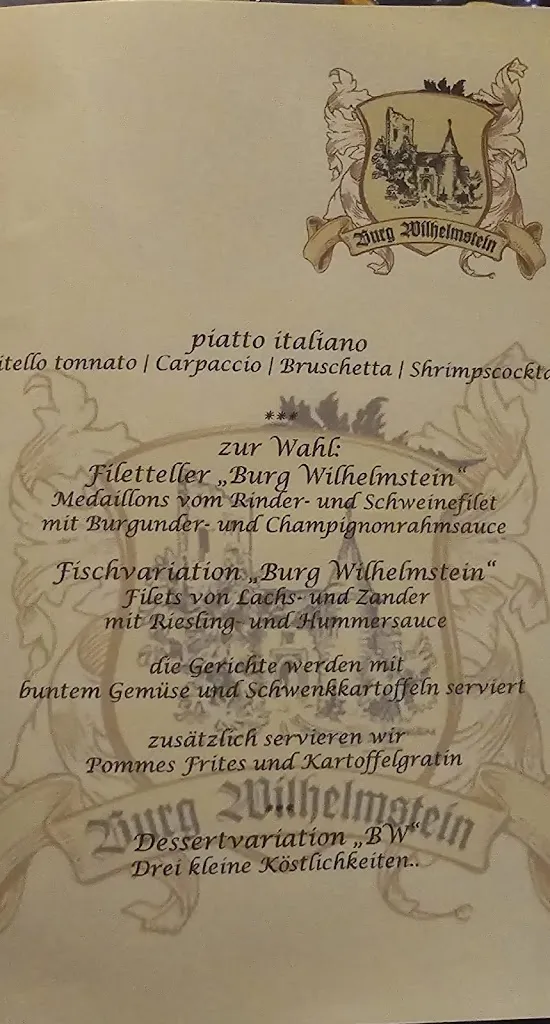 Menu_Burg Wilhelmstein, Restaurant & Freilichtbühne Würselen (nahe Aachen)_Würselen_image_1