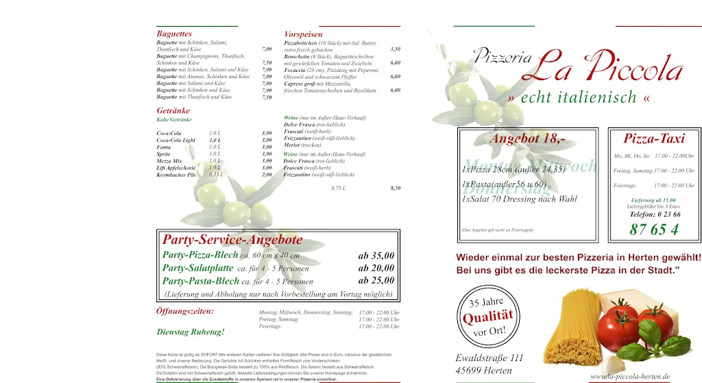 Menu_Pizzeria La Piccola Herten_Herten_image_1