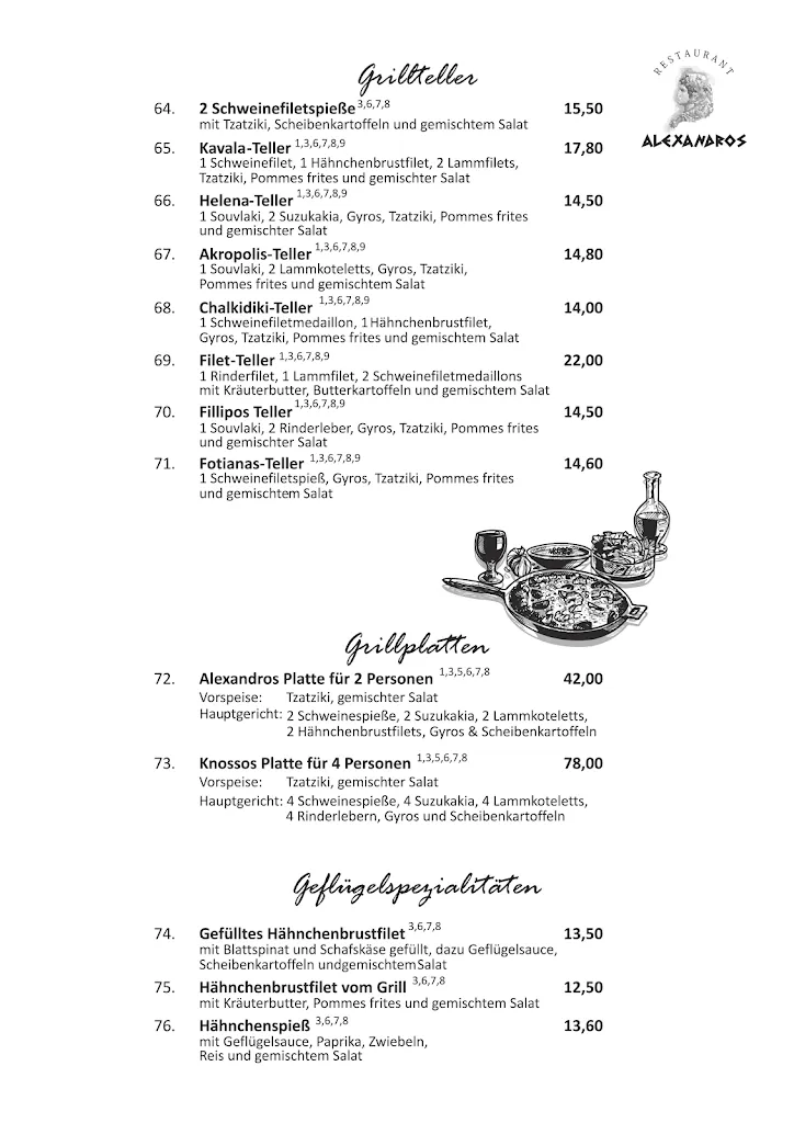 Menu_Alexandros Restaurant_Hilden_image_1