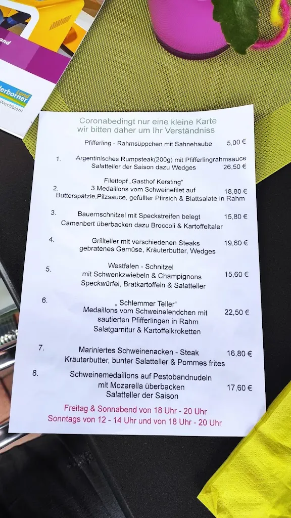 Menu_Gasthof Kersting - Michael Kersting_Hövelhof_immagine_1