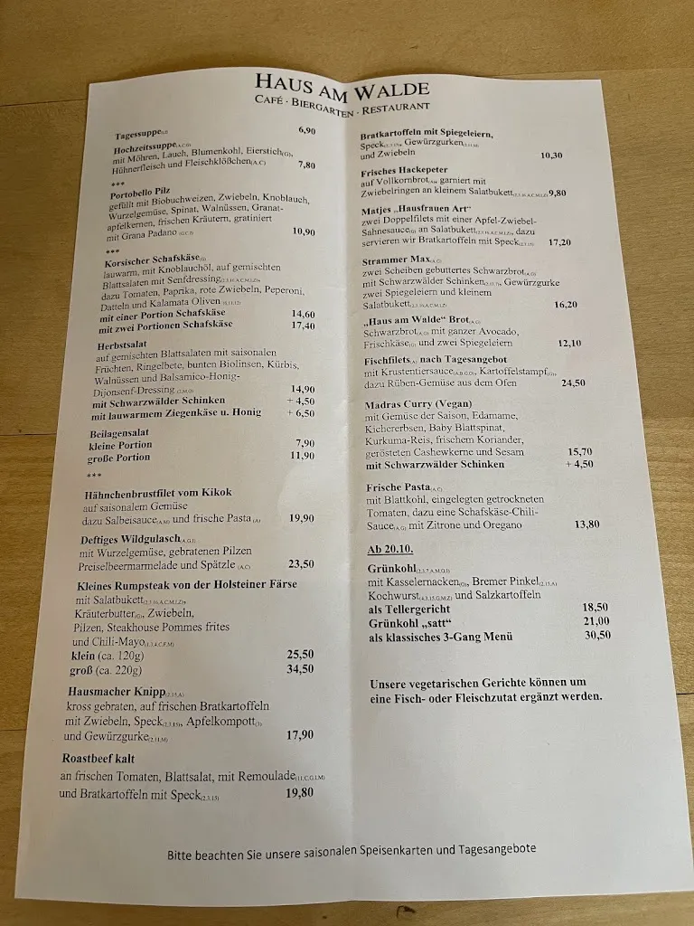 Menu_Haus am Walde - Café * Biergarten * Restaurant_Bremen_immagine_2