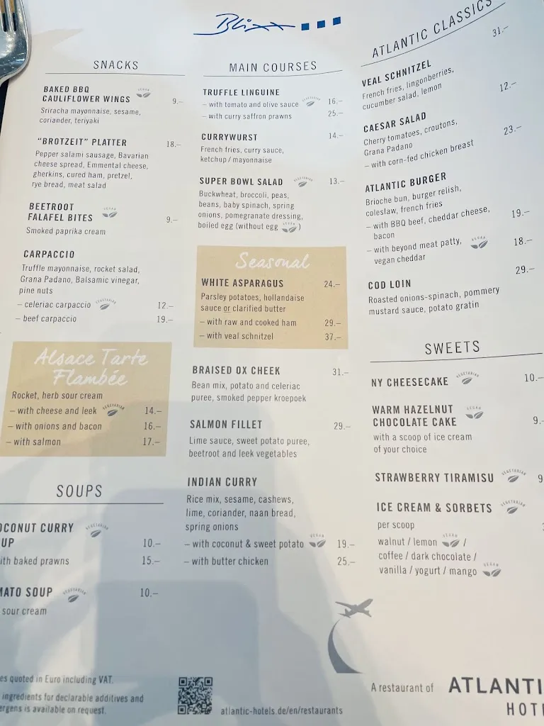 Menu_BLIXX Restaurant ATLANTIC Hotel Airport_Bremen_image_2