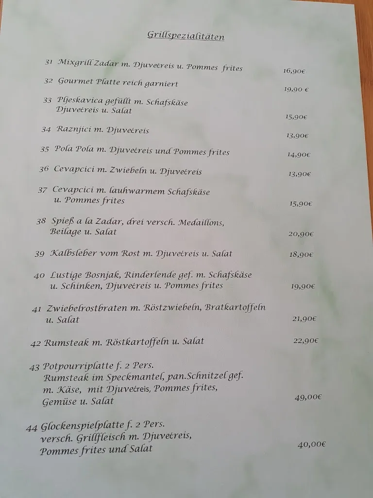 Menu_Gaststätte Zadar_Gauting_immagine_2