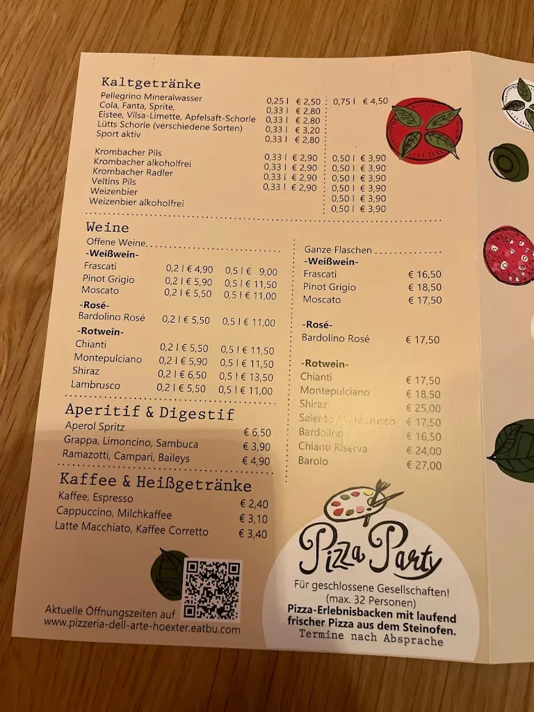 Menu_Pizzeria dell'Arte_Höxter_image_2