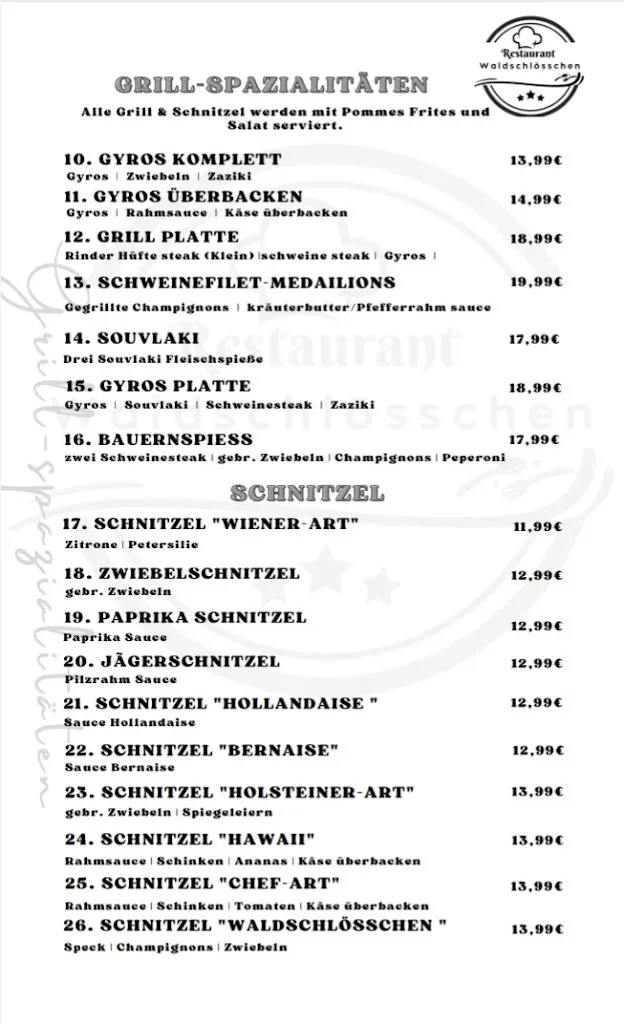 Menu_Restaurant Waldschlößchen Hurtgen Forest - Vossenack_Hürtgenwald_immagine_1