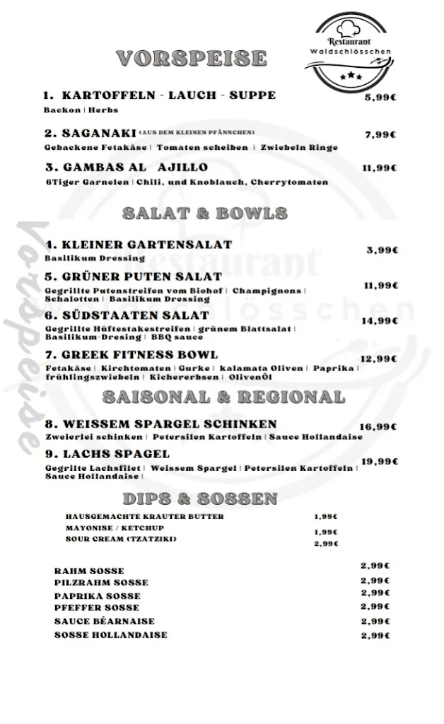 Menu_Restaurant Waldschlößchen Hurtgen Forest - Vossenack_Hürtgenwald_immagine_2