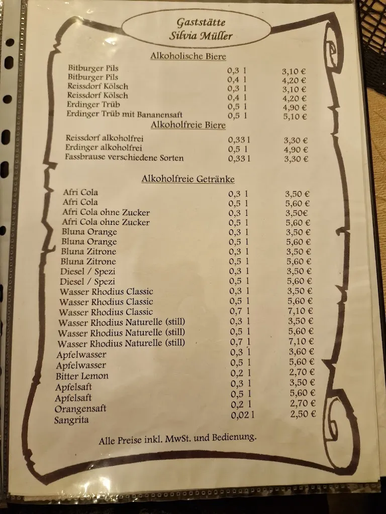 Menu_Gaststätte Silvia Müller_Inden_immagine_1