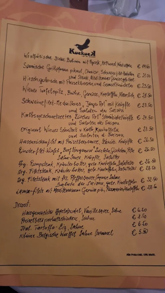 Menu_Café Bar Restaurant Kuckuck_Iserlohn_image_1