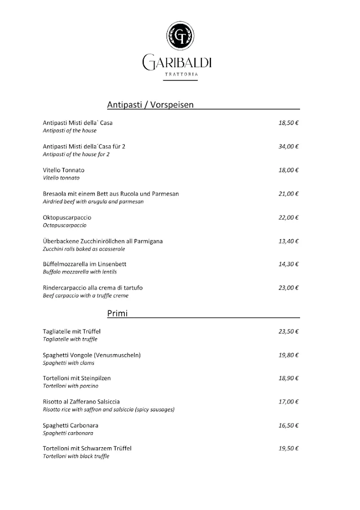 Menu_Trattoria Garibaldi_Iserlohn_immagine_1